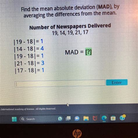 Find The Mean Absolute Deviation Mad By Averaging The Differences