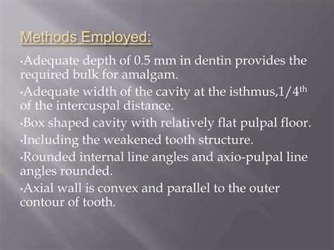 Principles Of Cavity Preparation PPT