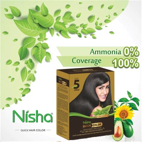 Natural Black Nisha Quick Henna Based Hair Color For Personal