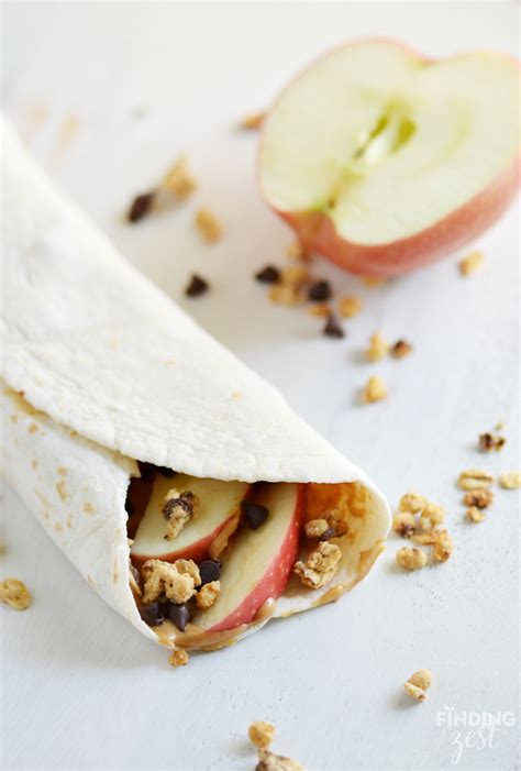 Crunchy Apple Peanut Butter Wrap Finding Zest