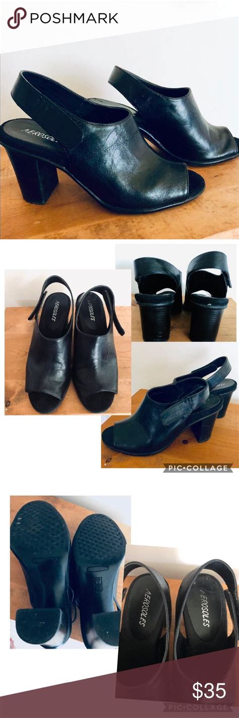 barely worn aerosoles black raceway slings aerosoles shoes worn