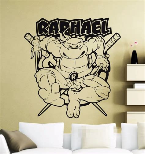 Turtles Mutant Ninja Vinyl Raphael Wall Sticker Decal Home Interior