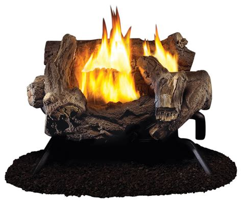 18 Ventless Liquid Propane Gas Log Set 32 000 BTU Rustic Fire Pit