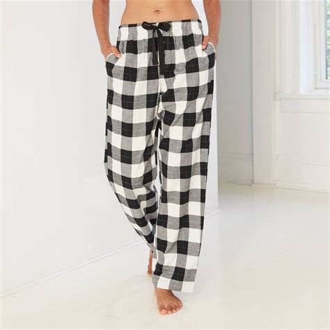 Women S Plaid Perfectly Cozy Flannel Pajama Pants Stars Above White