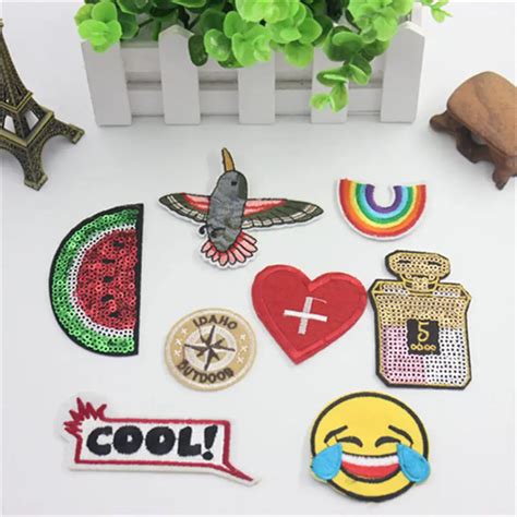 8PCs Mixed Patches For Clothing Iron On Embroidered Appliques DIY