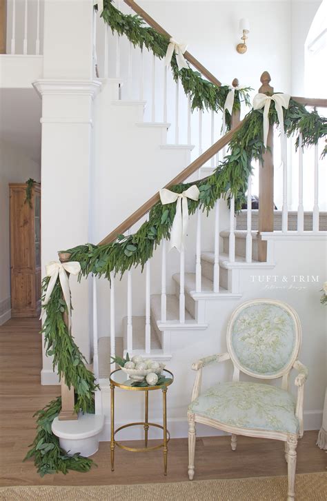 Holiday Staircase with Real Touch Faux Garland - Tuft & Trim