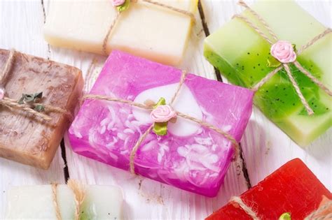 Premium Photo Set Of Colorful Fruit Handmade Soap