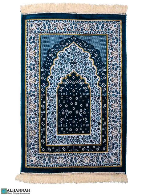 Turkish Prayer Rug With Scroll Border Turquoise Ii Alhannah