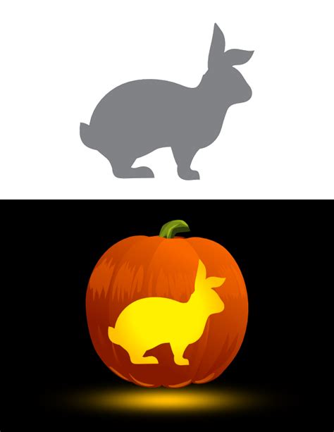 Printable Easy Rabbit Pumpkin Stencil