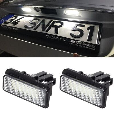 2PCS 18SMD Error Free LED License Plate Light Lamp For Benz W219 W211