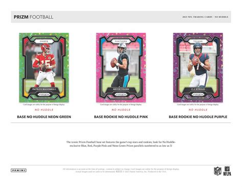 Panini Prizm No Huddle Nfl Football Cards