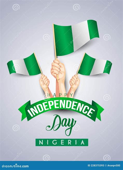 1st October Nigeria Independence Day Template Man Hand Holding With