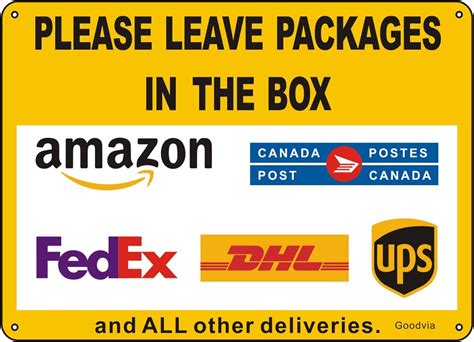 Goodvia Package Delivery Sign With Canada Post Amazon Dhl Ups