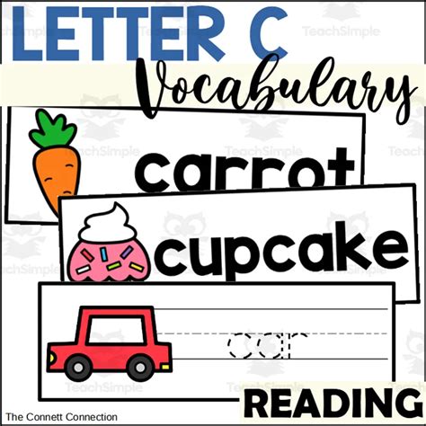 Letter C Vocabulary Cards By Teach Simple