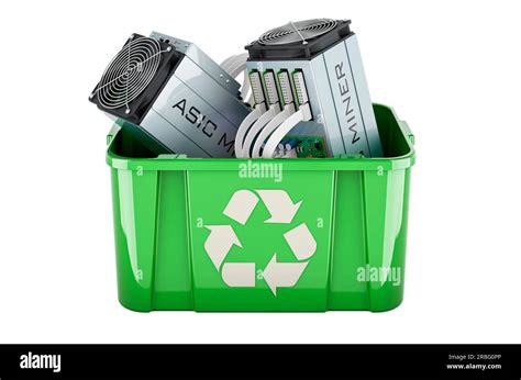 Recycling Trashcan With ASIC 3D Rendering Isolated On White Background