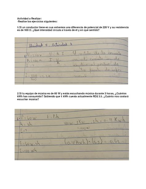 Unidad 5 Actividad 3 Problemas Sobre Capacitores En Serie Y En