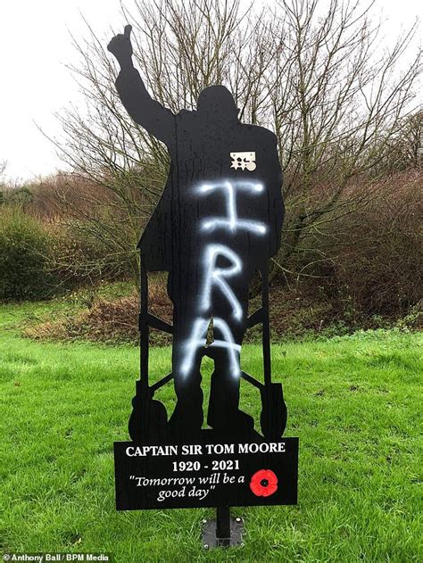 Graffiti Vandals Target Memorial Silhouette Honouring Captain Sir Tom