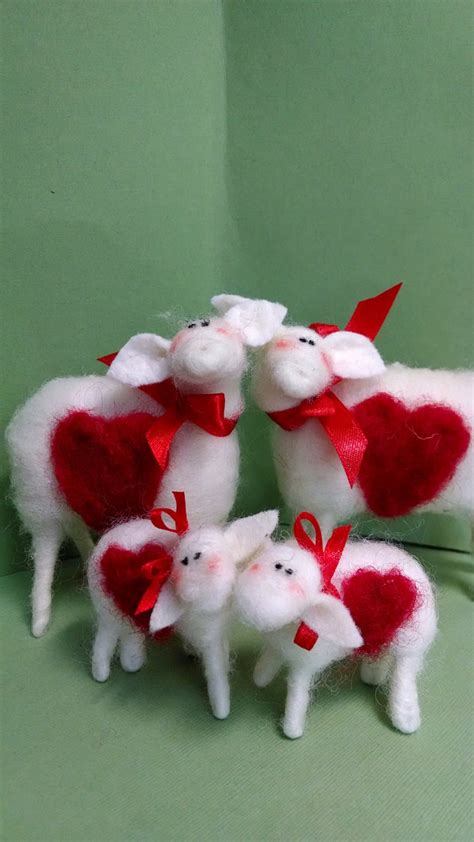 I Love Ewe Ewes Family of Felted Wool Sheep and Lambs - Etsy