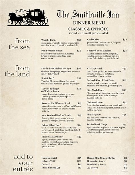 Menus | The Smithville Inn