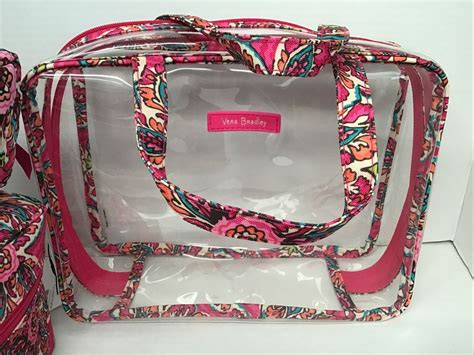 Vera Bradley 4 Piece Cosmetic Organizer Lisbon Medallion Set Case