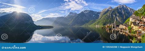 Hallstatt Austria, Sunrise Panorama Nature Landscape Stock Photo - Image of hallstatt, europe ...