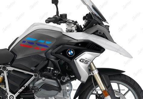 BMW R1200GS LC 2017 Light White GS Line Side Tank Stickers Signature