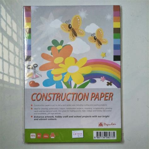 POPULAR A4 construction paper, Hobbies & Toys, Stationery & Craft ...