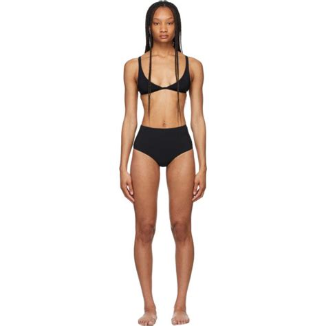 Buy TOTÊME Triangle High waisted Bikini Black At 40 Off Editorialist