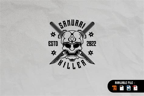 Samurai Logo Black and White Vector Graphic by EkoZero7 · Creative Fabrica