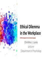 Analyzing Ethical Dilemmas In The Workplace A Case Study Course Hero