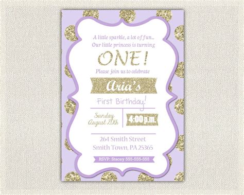 Party Invitations Purple Birthday Invitations