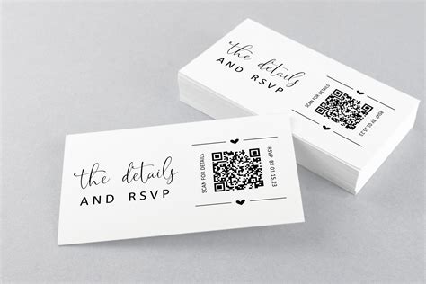 Wedding QR Code RSVP and Details Card Insert, Minimalist Printable ...