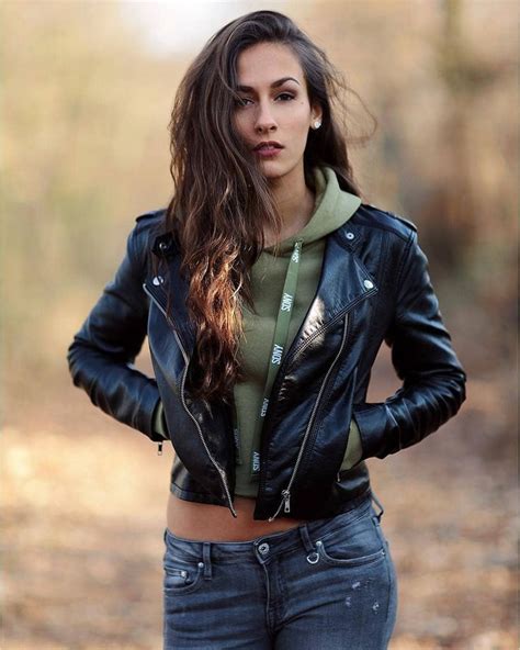 Leather Girls On Instagram “michimeee Leatherjacket Leather Leatherjacketgirls