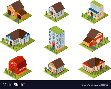 Isometric House Royalty Free Vector Image Vectorstock