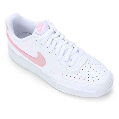 Tenis Nike Branco E Rosa - Tênis Couro Nike Court Vision Low Feminino Branco e Rosa - Compre Agora ...