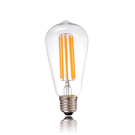 Led Long Filament Light Bulb Edison St64 Classic Style Ultra Warm White