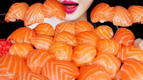 Asmr Salmon Sushi 연어 초밥 먹방 Eating Sounds Mukbang No Talking Youtube