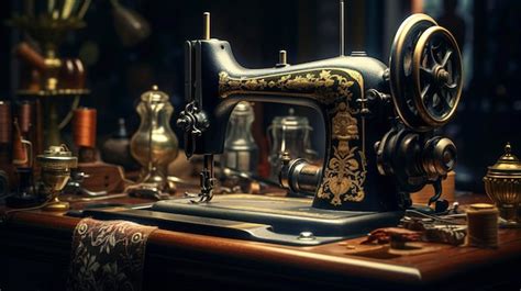 Premium AI Image Tailor S Vintage Sewing Machines And Tools