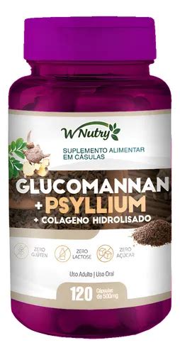 Glucomannan Ou Psyllium Qual O Melhor - Glucomannan Com Psyllium Colageno Hidrolisado 500mg 120 Caps Sabor Sem ...