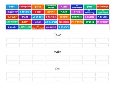 Collocations With Give Do And Make Recursos Did Cticos