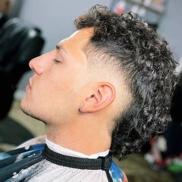 Best Burst Fade Mullet Curly Hair Style For Men Beauty