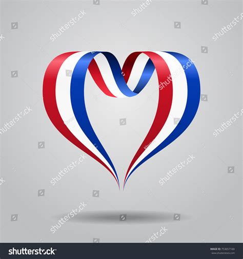 Dutch Flag Heartshaped Wavy Ribbon Vector Stock Vector Royalty Free