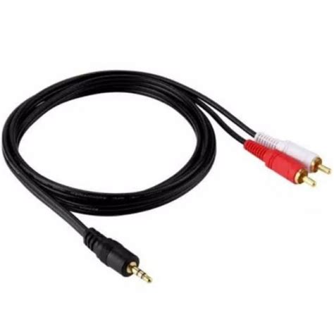 Jual Kabel 2 RCA To Jack Mini Stereo Hitam Kabel Aux 2 In 1 Audio Kabel