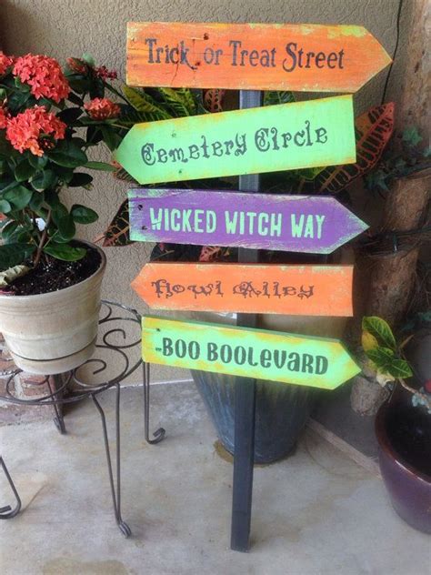 Halloween Yard Art Lawn Ornament Sign Halloween Street - Etsy ...