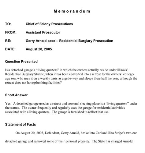 Writing A Legal Memorandum Template