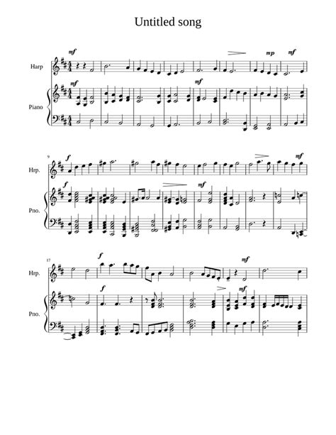 Duet For Piano And Harp Sheet Music For Piano Harp Mixed Duet