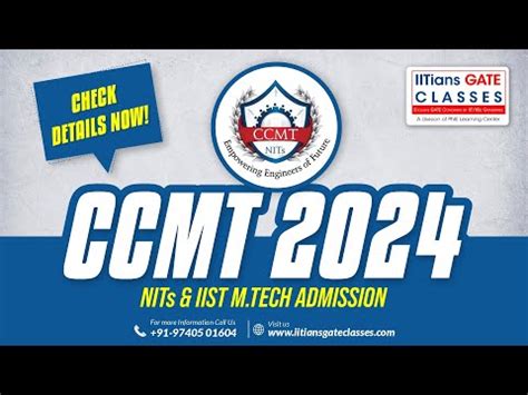 CCMT 2024 Admission Offer Portal For NITs IIST IGC Post GATE