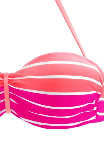 Venice Beach Bügel Bandeau Bikini pink gestreift Cup B 34