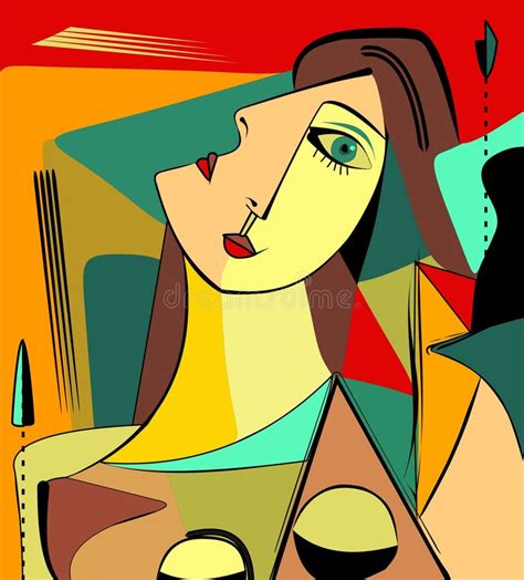 Cubist Portrait 19 145 Stock Vector Illustration Of Drawing 195816291