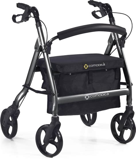 Wide Heavy-Duty Rollator Walker With Seat, Wheeled Rolling Walker For ...